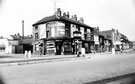 Nos. 341, 343, 345 etc., Shalesmoor from the junction with Hoyle Street, showing businesses including, No. 343, J. Hardy, fish and chip shop, 349, Horace Jackson, betting shop, Roscoe Picture Palace and Formastic Co. Ltd, Hoyle Street
