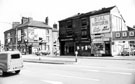 Nos. 318 - 334 (right to left), Shalesmoor showing the junction with Dun Street, businesses including No. 318 Dial Motors, 324, M. Fantozzi, cafe and Shalesmoor Post Office