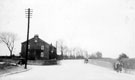 Sandygate Road, Watt Lane to the left, Crosspool, back-to-back cottages known as Holly Rise, photographed from junction with Benty Lane