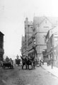 View: s19353 Sheaf Street looking towards junction with Broad Street and Corn Exchange, No. 1 Sheaf Street, New Market Hotel, right