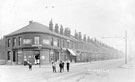 View: s19358 Shoreham Street at junction with Charlotte Road, No. 287 Fred Swift, grocer and beer retailer, on corner