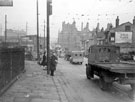 View: s19381 Sheaf Street at junction with Commercial Street, Sheaf Market, left, Corn Exchange, in background
