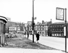 View: s19388 Sheaf Street at Sheffield Midland railway station approach, looking towards Pond Street and Paternoster Row, premises include Howard Hotel and No. 152 W.H. Benson Ltd., lino merchants (Factory)
