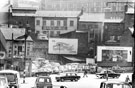 View: s19393 Sheaf Street from junction with Commercial Street, Granville Hill, right and rear of properties fronting Granville Street, No 41, Copper Kettle Cafe and Sheaf Street Motors Ltd., Car Dealers