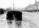Shiregreen Lane before the removal of the privet hedging, entrance to Concord Park (left), Graves Trust Houses (extreme right) and E.S.C. Sports Ground visible in the background on the right