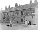 Rear of Nos. 1 - 4 (right to left) Hatfield Cottages, Sicey Avenue at the junction with Hatfield House Lane showing the sign for the Sicey Hotel