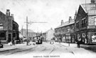 Tram No. 175, Darnall Tram Terminus, Staniforth Road, showing Nos. 642, Arthur James Appleton, chemist at the junction with Kirby Road (right) and 689, York City and County Bank on the corner of Irving Street, Between 1902-1905