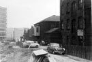 Surrey Lane looking towards junction with Eyre Lane. No. 12 Charles Turner and Son Ltd., paint manufacturers and rear of Howard Street (Dinner Hour) Club for Working Women and Girls, (former Howard Street Congregational Chapel), right