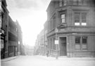 Sycamore Street from Arundel Street. Premises on right include No.15 (Arundel Street), Corporation Planning Department. Sheffield Victoria Club Ltd. General Post Office in distance
