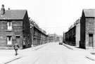 Nos. 100 (left) and 72 (right), Clay Street at the junction with Swallow Street looking towards Brompton Road