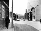 Vulcan Inn, No. 53 Sussex Street at the junction with Sussex Road (left) and James M Wragg and Co. Ltd. at the junction with Cadman Street (left) looking towards Victoria Station and Effingham Street Gas Works