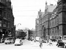 Surrey Street from Town Hall Square. Albany Hotel and Yorkshire Penny Bank, left