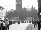 Town Hall, Town Hall Square, 1950-1955, from Leopold Street