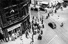 View: s19997 Town Hall Square from Fargate/Barkers Pool, (Fargate extended to Pool Square until the 1960s when it became part of Barkers Pool). Wilson Peck, Music Shop, left