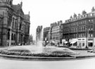 View: s20010 Goodwin Fountain, Town Hall Square, looking towards Pinstone Street, Town Hall Chambers, right