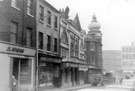 Union Street looking towards junction with Furnival Street. Premises on left include No. 29 J.L. McAdam, No 33, Lea Fabrics, Picture Palace, P.W. Lacey Ltd., footwear and outfitters, former Newton Chambers, Tudor House, formerly Newton House, back