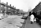 Town Street, Tinsley looking towards Sheffield Road. Tinsley Rolling Mills Co. Ltd., Tinsley Viaduct under construction. Cooling Towers and Grimesthorpe Gas Holders