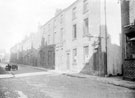 Trafalgar Street at junction with Milton Street, entrance to Court No.9, right, looking towards back to back houses leading to Court No 7