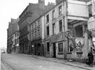 Tudor Way, formerly Arundel Street, during demolition. Premises include No 75, Gilberts (Hull) Ltd., radio distributors, No 71, Talbot Hotel and former School of Art and Design