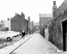 Nos. 10, 8 and 6, Tuxford Road, Attercliffe, looking towards rear of No. 229 (left), Filesmiths Arms, Attercliffe Common