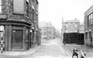 Union Lane from Matilda Street. No. 21 Matilda Street, Clarke (Motor Accessories) Ltd., left, Cabinet Works, in backround, left