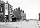 View: s20220 Victoria Road, Woodhouse, from Sheffield Road. No. 149 Sheffield Road, G. W. Bennett, shopkeeper, left