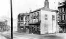 Waingate, 1915-1925, east side between Exchange Street and Lady's Bridge. No. 12 Rose and Crown Public House (also known as Britannia), right, Tennant Brothers, Exchange Brewery and W and T  Avery in background