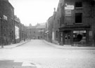 Well Meadow Street at the junction of Upper Allen Street, showing Well Meadow Row. Just visible in the background is St. Anne's Church on Hoyle Street