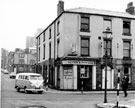Wellington Street and junction with Eldon Street. No 80, Glynn's (Motors) Ltd. (former Eagle Hotel, see 1889 Map). Exchange Hotel, No. 53 Eldon Street in background Wellington Street and junction with Eldon Street. No 80, Glynn's (Motors) Ltd. (former Eagle Hotel, see 1889 Map). Exchange Hotel, No. 53 Eldon Street in background