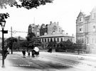 View: s20425 Western Bank, Children's Hospital and junction with Clarkson Road, right. Offices belonging to J.G. Graves Ltd., 'Westville', in background