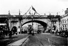 Wicker Arches decorated for the royal visit of King Edward VII and Queen Alexandra