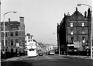 View: s20608 Lady's Bridge looking towards the Wicker showing wiliam Deacon's Bank left and Royal Exchange Flats right