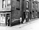 Wilson Place from Boyton Street, Heeley. No 37 Boyton Street, hairdressers belonging to Miss Edith Morton Wilson Place from Boyton Street, Heeley. No 37 Boyton Street, hairdressers belonging to Miss Edith Morton