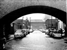 Firth Brown Tools Ltd., Research Laboratories, Windsor Street from Princess Street towards Atlas Works, Savile Street East showing the Railway Viaduct