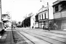 Former Scala Cinema and Nos. 28 - 30 S and E Co-op, Winter Street looking towards The Star and Garter public house (left centre)