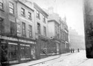 View: s20767 High Street looking towards Cole Brothers, George Street, left, Nos. 40 - 44 G. H. Hovey and Sons, general drapers, No. 36 and 38, H. Hawksley, hatter and Queen Victoria Hotel, No. 34, Charles Kino, tailor