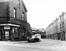 Little London Place from London Road. No. 22 Chesterfield Road, Chesterfield Road Post Office, left. Back to back houses, right, leading to Courts 2, 4 and 6.