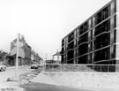 Flats and terraced housing, Lopham Street, Burngreave looking towards Bowling Tavern, Montfort Street
