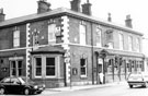 View: s21428 The Red Lion Hotel, No. 653 London Road at junction of Thirlwell Road. The former terminus for horse drawn bus and horse tram service to Heeley. The former tram sheds situated just around the corner on Albert Road