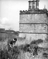 View: s21502 Archaeological dig at Sheffield Manor House, off Manor Lane. Turret Lodge in background