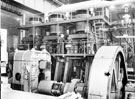 General view of steam engine powering a Rolling Mill, River Don Works, Brightside. This engine has been relocated to Kelham Island Museum