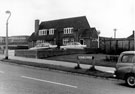 The Hogshead public house, No. 133 Delves Road at junction of Birley Spa Lane, Hackenthorpe. Carter Lodge Secondary School in background