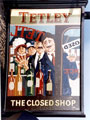 Inn sign at The Closed Shop public house, Nos. 52 - 54 Common Side