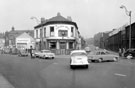 View: s21719 Golden Ball public house (later The Turnpike), No. 838 Attercliffe Road and junction of Old Hall Road showing terraced housing Nos. 4-28