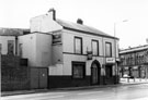 View: s21721 The Turnpike public house (formerly Golden Ball public house), No. 838 Attercliffe Road and Attercliffe Baths, Leeds Road (extreme right) 