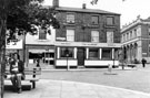 The Albert public house, Nos. 2 - 4 Cambridge Street and Nos. 1 - 3 Division Street. Demolished in the 1970s. Old Water Company Offices in background