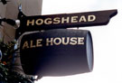 Inn sign from The Hogshead public house (formerly Museum Hotel), No. 25 Orchard Street. Also known as Orchard public house and Brewing Trough. Said to have been the mortuary to the Medical School Inn sign from The Hogshead public house (formerly Museum Hotel), No. 25 Orchard Street. Also known as Orchard public house and Brewing Trough. Said to have been the mortuary to the Medical School