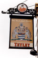 Pub sign at The Rutland Arms public house, No. 86 Brown Street
