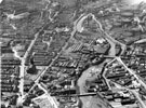 View: s22115 Aerial view of Neepsend showing, Infirmary Road, St. Philips Church, Penistone Road, River Don, Neepsend Lane Gas Works, Ball Street Bridge, Neepsend Bridge, Cornish Works and Cornish Place Works