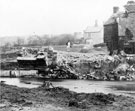 View: s22612 Sheffield Flood. Remains of Hill Bridge and Freemasons Arms, No. 383 Walkley Lane, Hillsborough